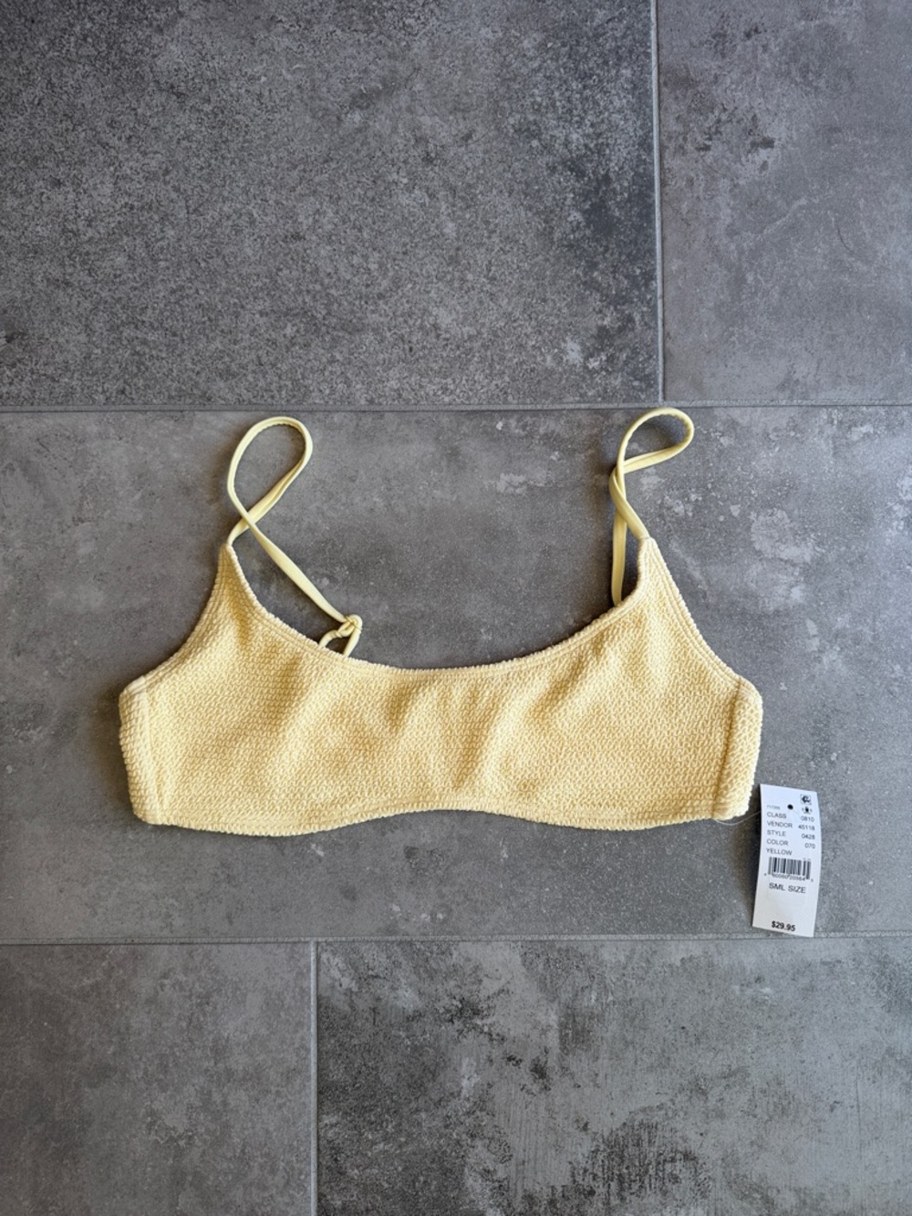 Textured Yellow Bikini Top